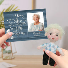 将图片加载到图库查看器,Personalized Crochet Doll Gifts Handmade Mini Look alike Dolls with Custom Memorial Card for Kids and Adults