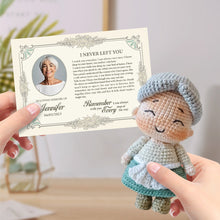 画像をギャラリービューアに読み込む, Custom Crochet Doll Handmade Dolls from Personalized Photo with Memorial Card Remember Your Loved One