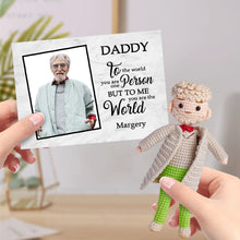画像をギャラリービューアに読み込む, Custom Crochet Doll Handmade Mini Dolls Look alike Your Photo with Personalized Card Gifts for Father