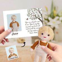 画像をギャラリービューアに読み込む, To My Son Custom Crochet Doll from Photo Handmade Look alike Dolls with Personalized Name Card