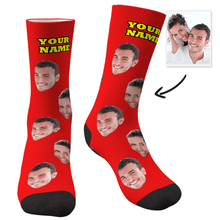 Load image into Gallery viewer, Custom Face Socks With Your Text - MyFaceSocks