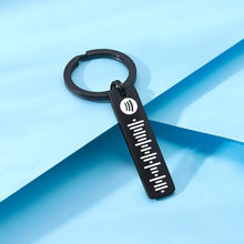 画像をギャラリービューアに読み込む, Scannable Spotify Code Keychain, Custom Music Song Keychains Black - soufeelus