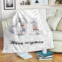 将图片加载到图库查看器,1st birthday gift ideas- Custom Photo Blanket, 1st birthday blanket - soufeelus