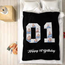 将图片加载到图库查看器,1st birthday gift ideas- Custom Photo Blanket, 1st birthday blanket - soufeelus