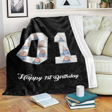 将图片加载到图库查看器,1st birthday gift ideas- Custom Photo Blanket, 1st birthday blanket - soufeelus