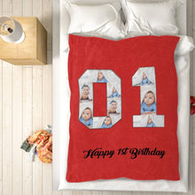 将图片加载到图库查看器,1st birthday gift ideas- Custom Photo Blanket, 1st birthday blanket - soufeelus