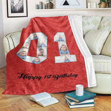 将图片加载到图库查看器,1st birthday gift ideas- Custom Photo Blanket, 1st birthday blanket - soufeelus