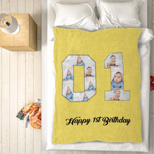 将图片加载到图库查看器,1st birthday gift ideas- Custom Photo Blanket, 1st birthday blanket - soufeelus