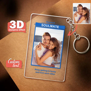 Custom Keychain 3D Stereo Effect with Scannable AR Card Keyword Keychain Memorial Gift Scannable QR Code Gift