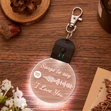 将图片加载到图库查看器，Personalized Spotify Code Keychain 7 Colors Light Up Keychain
