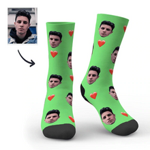 Load image into Gallery viewer, 功能迁移-定制头像袜子（爱心款式）-CWZ002-S
