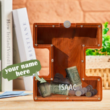 Load image into Gallery viewer, 刻字字母胡桃木存钱罐B2BCBS4497A-B2BCBS4497Z
