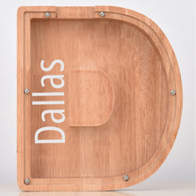 Load image into Gallery viewer, MM-刻字字母橡木存钱罐B2BCBS4714A-B2BCBS4714Z
