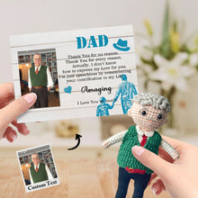 画像をギャラリービューアに読み込む, Custom Crochet Doll from Photo Handmade Look alike Dolls Gifts for Dad with Personalized Name Card
