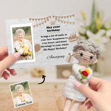 画像をギャラリービューアに読み込む, Birthday Gifts Custom Crochet Doll from Photo Handmade Look alike Dolls with Personalized Name Card

