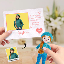 画像をギャラリービューアに読み込む, Custom Crochet Doll from Photo Handmade Look alike Dolls Gifts for Daughter from Dad with Personalized Name Card
