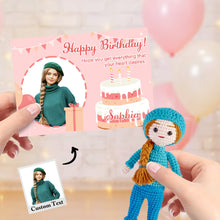 画像をギャラリービューアに読み込む, Custom Crochet Doll from Photo Handmade Look alike Dolls with Personalized Name Card Birthday Gifts
