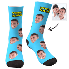 Load image into Gallery viewer, Custom Face Socks With Your Text - MyFaceSocks

