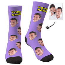 Load image into Gallery viewer, Custom Face Socks With Your Text - MyFaceSocks
