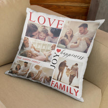 画像をギャラリービューアに読み込む, Custom Photo Pillow Love Joy Family Pillow Gifts for Family(Square)
