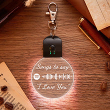 将图片加载到图库查看器，Personalized Spotify Code Keychain 7 Colors Light Up Keychain
