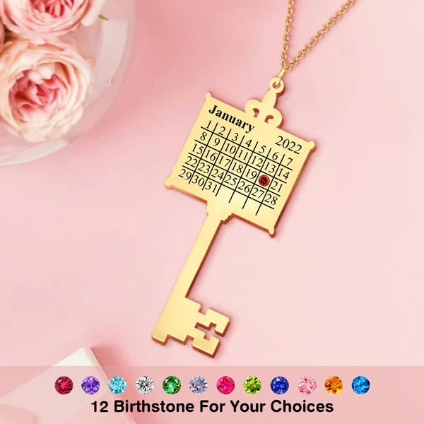 定制-日历定制生日石刻字钥匙-TKNL952