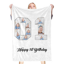将图片加载到图库查看器，1st birthday gift ideas- Custom Photo Blanket, 1st birthday blanket - soufeelus
