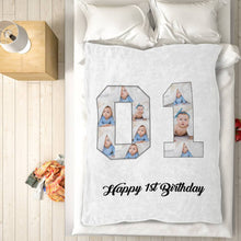 将图片加载到图库查看器，1st birthday gift ideas- Custom Photo Blanket, 1st birthday blanket - soufeelus
